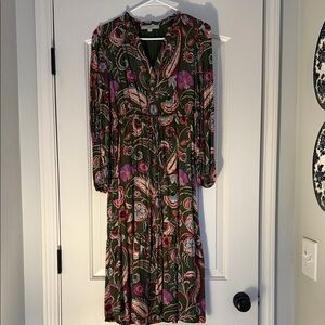 LOFT Multicolor Paisley Long Sleeve Dress